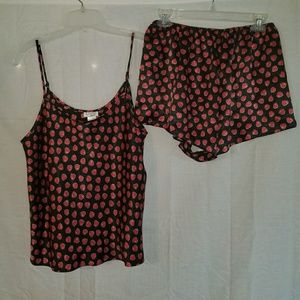 Vintage Black with Red Heart sleepwear